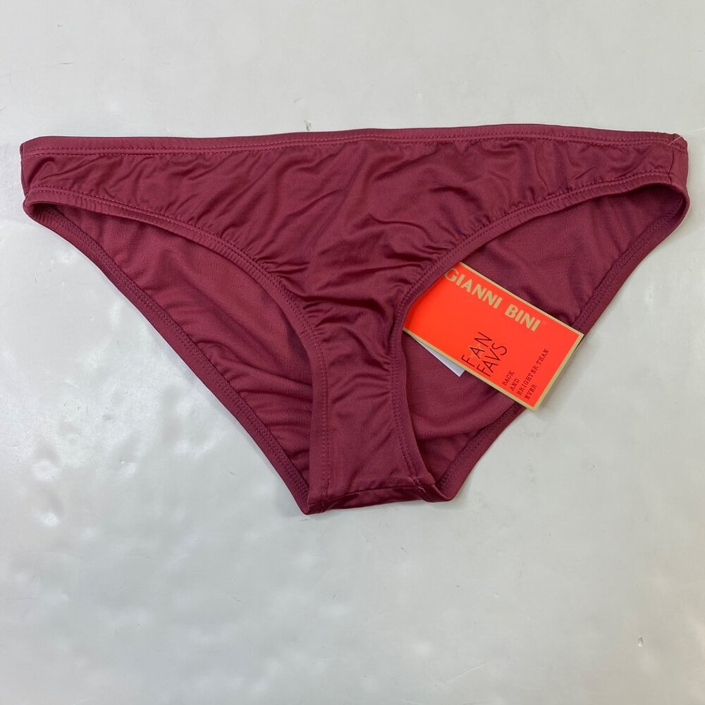 Gianni Bini Womens Bikini Swim Bottoms Cabernet Red Size Large